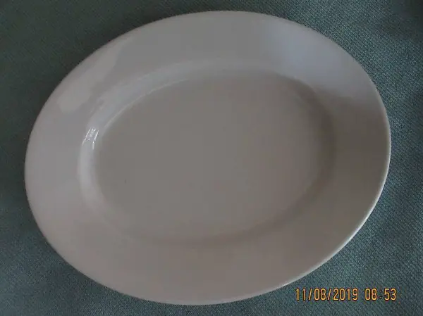  Porzellan, Platte, oval, von HUTSCHENREUTHER