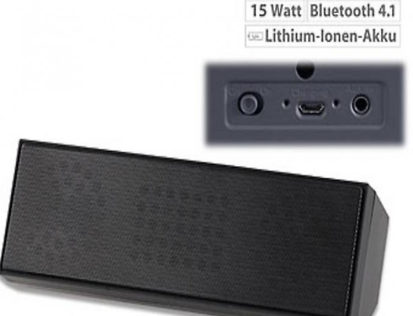  Portabler Stereo-Lautsprecher mit Bluetooth 4.1 und Akku, 10