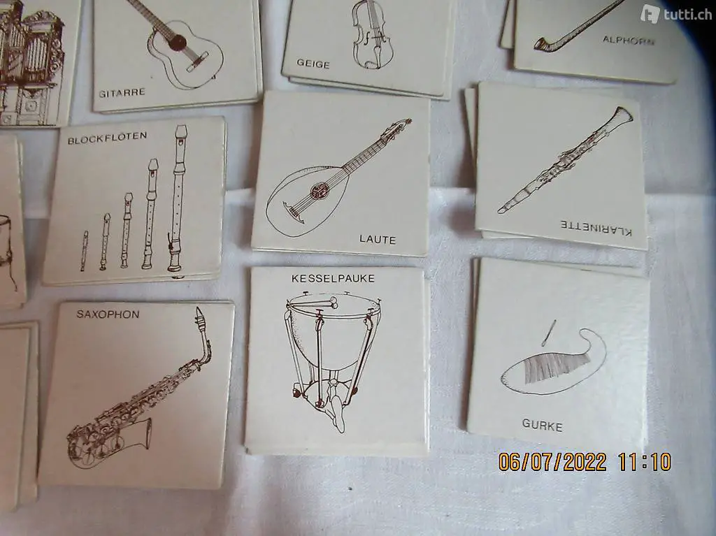 Memory, Memori, von Musikinstrumenten, 40 Paare