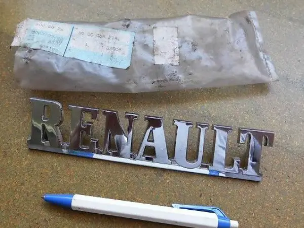 Emblem Renault Schriftzug Signet Plastik verchromt