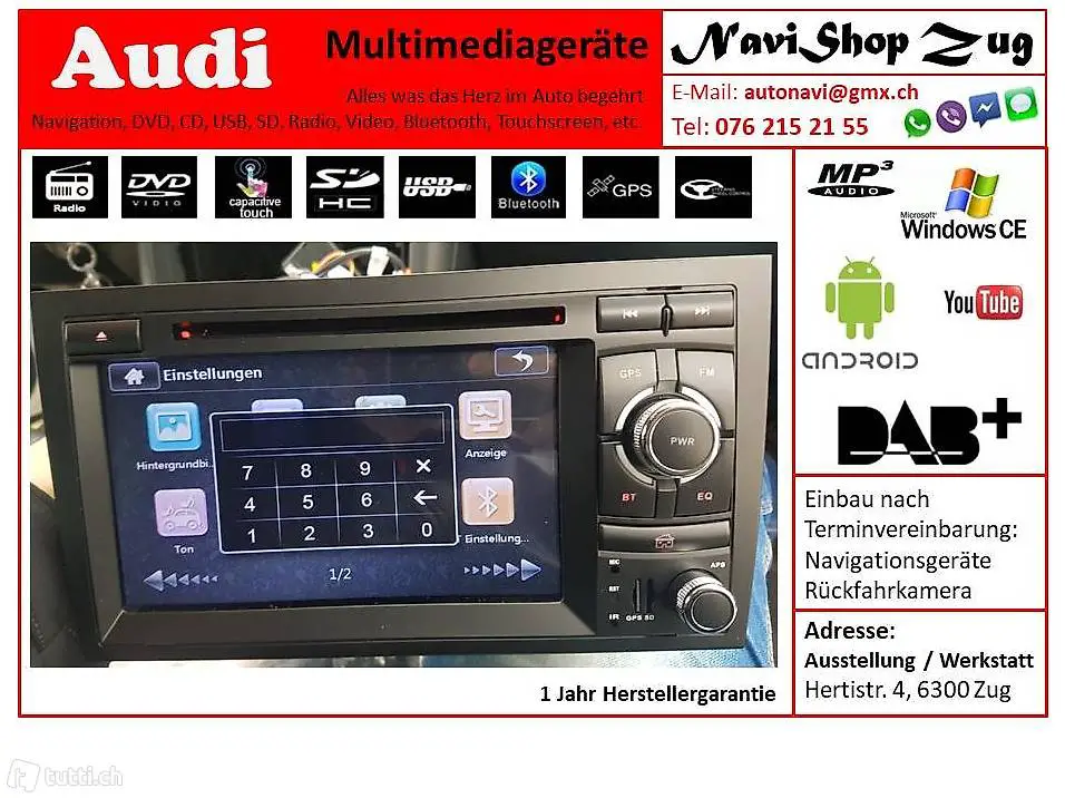 Audi A4, Radio, Navi, CD, Bluetooth, USB, Touchscreen