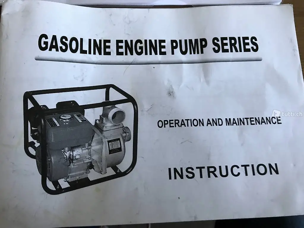 Benzin 7,5PS Wasser Pumpe mit 80mm Schlauch Anschluss 3000m3