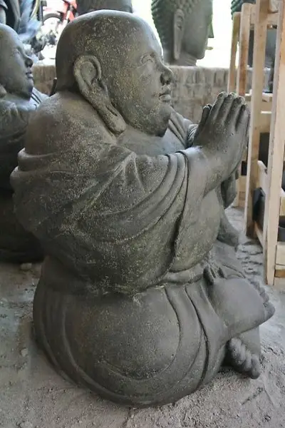 Skulptur Stein Glücklicher Happy Buddha Dekoration Statue