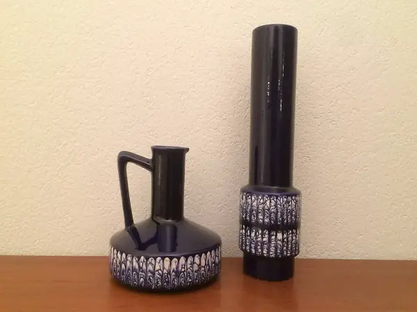 2x Schlossberg Keramik Vase Vasen mid century Designvase