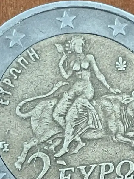 2 "EYPO" EURO - Münze mit "S" im Stern 2002 Griechenland
