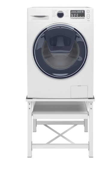 Waschmaschinen-Untergestell mit Ausziehbarer Ablage Weiß