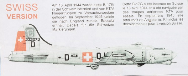 B-17G Flying Fortress Swiss Version 1:48 von Revell