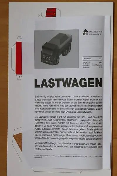 Bastelbogen "Lastwagen"