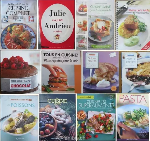 Grand choix de livres de cuisine: à l"unité (voir détail)