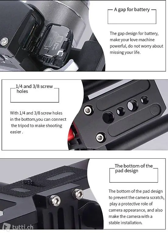  YELANGU C500 Schwarz und Rot Cage Kit für Sony GH4 A7S/A7