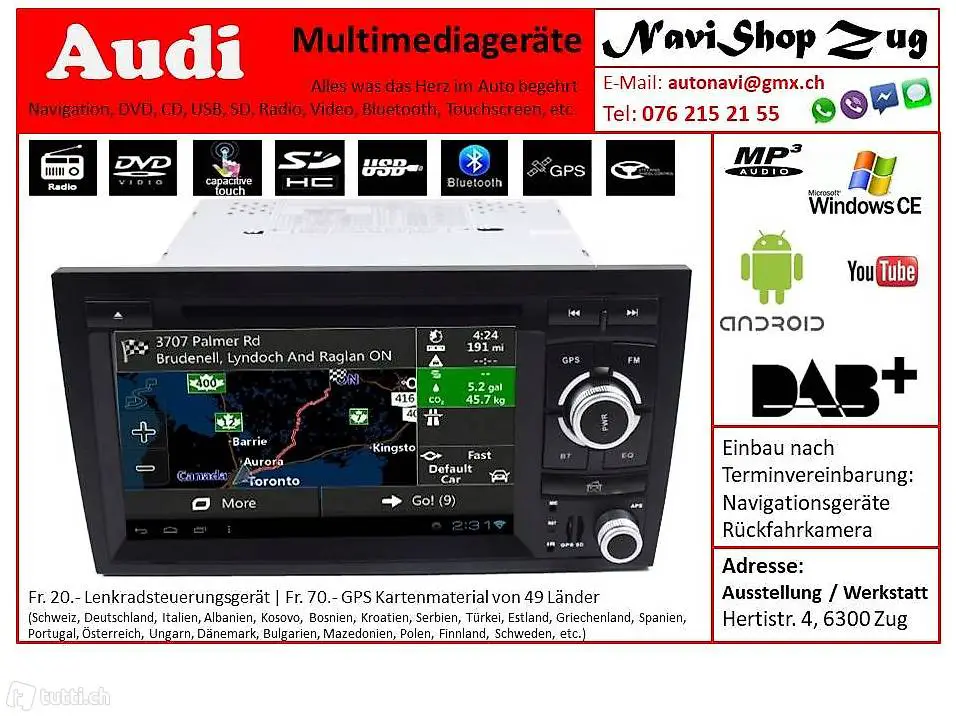  Audi A4, Radio, Navi, CD, Bluetooth, USB, Touchscreen