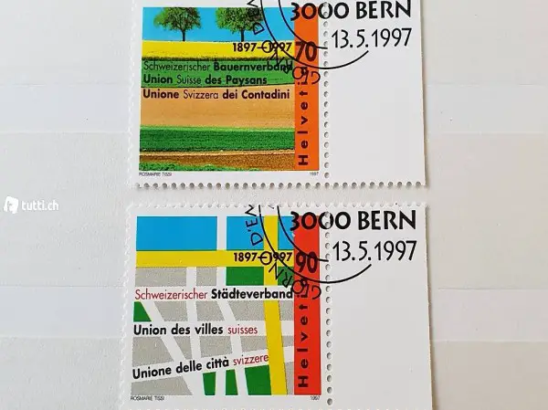  Sondermarken 1997,100 Jahre Schweizer Bauern-/Städte-Verband