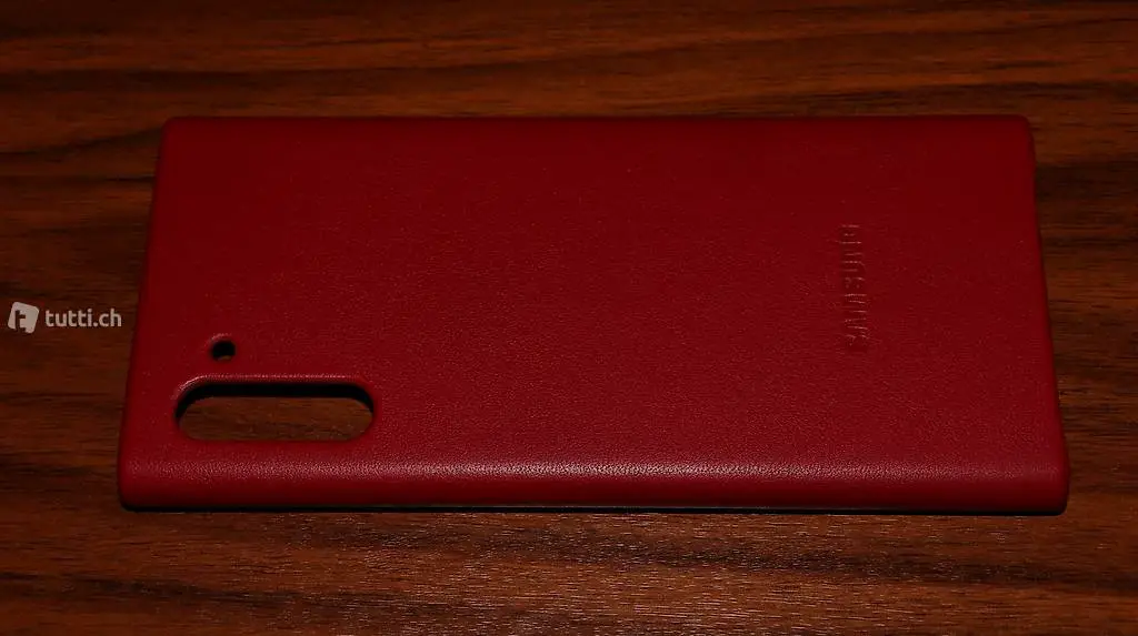 Samsung Galaxy Note10 Hülle: Leder Rot & Silikon clear