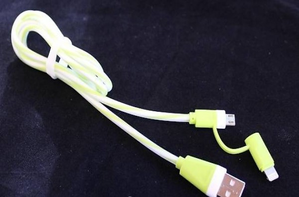  Portofrei 2in1 grün Micro Lighting kabel iPhone Samsung ip