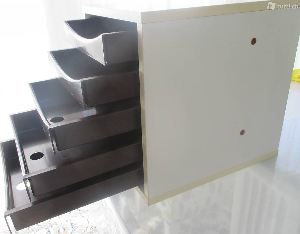 schubladenbox ordnungssystem aus holz und kunststoff
