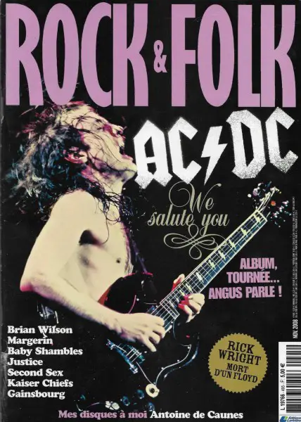 MAGAZINE AC/DC ON COVER : ROCK & FOLK N 495