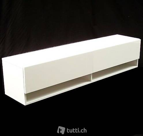  LED Lowboard TV-Schrank 140cm Hochglanz Fernsehschrank weiss