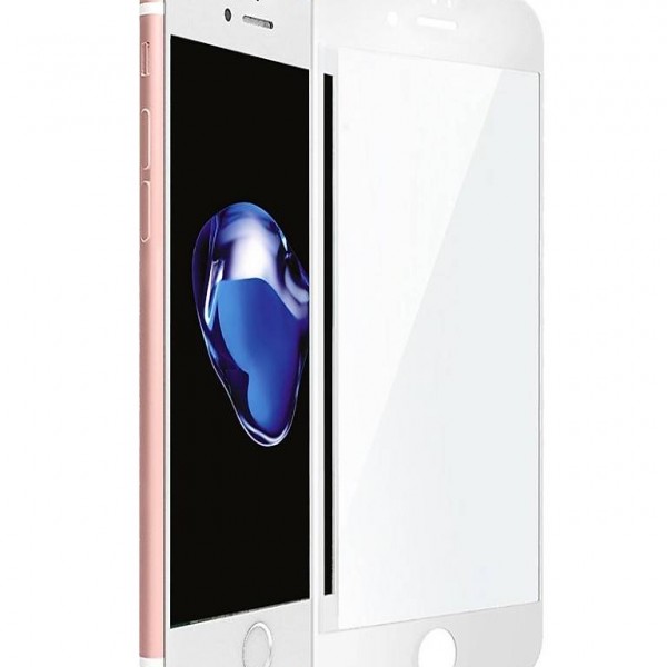  iPhone 8 Plus Randlos Panzerglas Schutzglas Curved Weiss