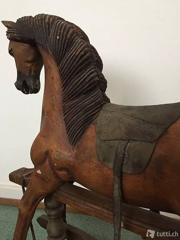 Schaukelpferd Wippe Pferd antik - Spielsachen Puppen alt