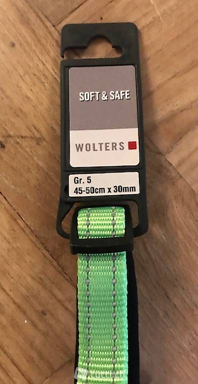 Hundehalsband (Wolters) soft & safe, lime/schwarz, NEU