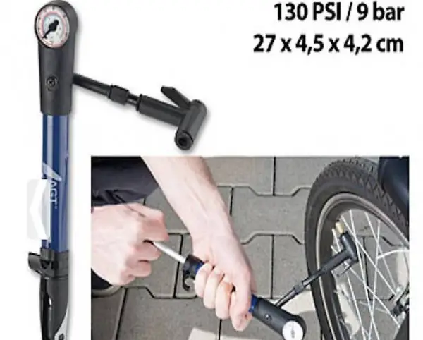  Mini-Fahrradpumpe für Rennräder & Mountainbikes, Manometer b