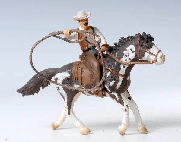 Schleich Pferd Gesattelt mit Reiter Cowboy mit Lasso