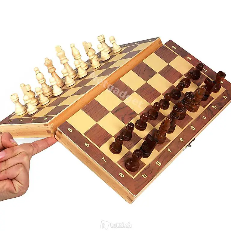  Schachbrett aus Holz neu Chess - 29/39cm