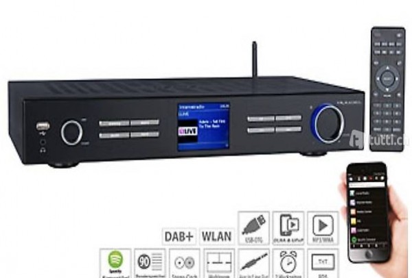  WLAN-HiFi-Tuner mit Internetradio, DAB+, UKW, Streaming, MP3