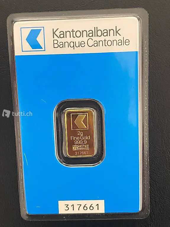 Goldbarren 2 g Kantonal Bank