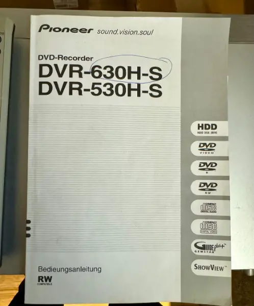 pioneer dvd recorder dvr-630h-s top modell