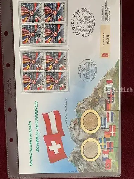 Erstagsbrief Schweiz Österreich 1992 mit 2.-