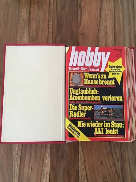Hobby Hefte im Sammelordner von 1980