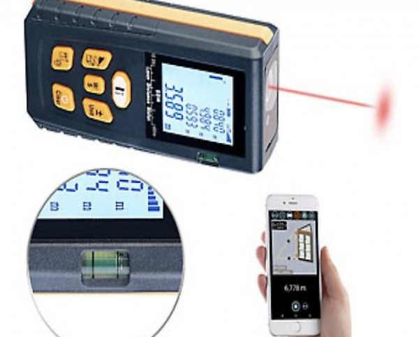  Laser-Entfernungsmesser mit LCD & Bluetooth, Messbereich 5 c